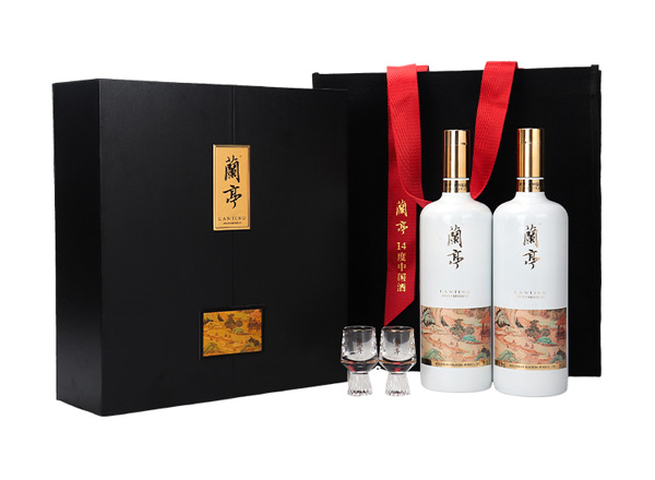 武汉会稽山兰亭黄酒回收兰亭二十年陈酿1L*2礼盒装